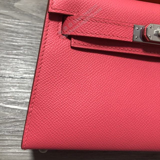 Hermes女包 愛馬仕kelly2代 Epsom金銀扣 全手縫 Hermes新款Mini kelly女包  am1823